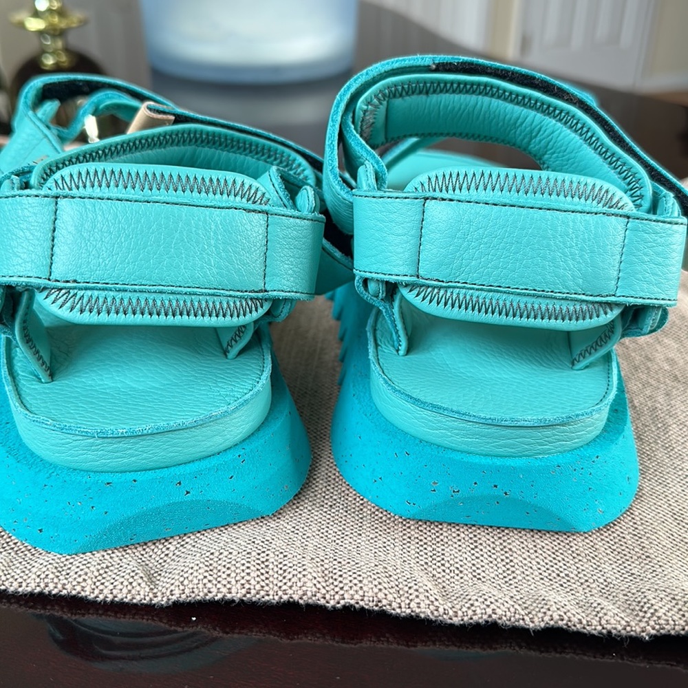 Marsèll x Suicoke Depa Leather Sandals 37 / US 7 Aqua Blue Platform Designer NWT - Picture 10 of 14